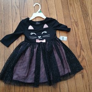 Lilt - Toddler Girls Kitty Glitter Black/Pink Tutu Style Dress. Size 2T. NWT